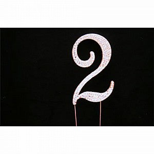 Cake Topper "2" Rose Gold Diamante