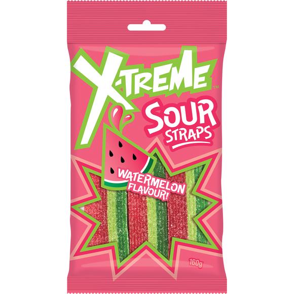X-Treme Sour Straps Watermelon 160g - Tom's Confectionery Warehouse
