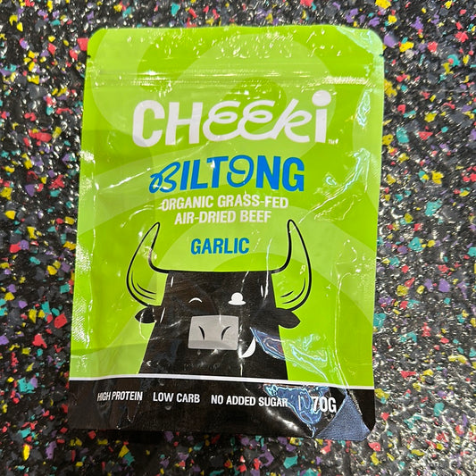 Cheeki Biltong Garlic 70g - Tom's Confectionery Warehouse