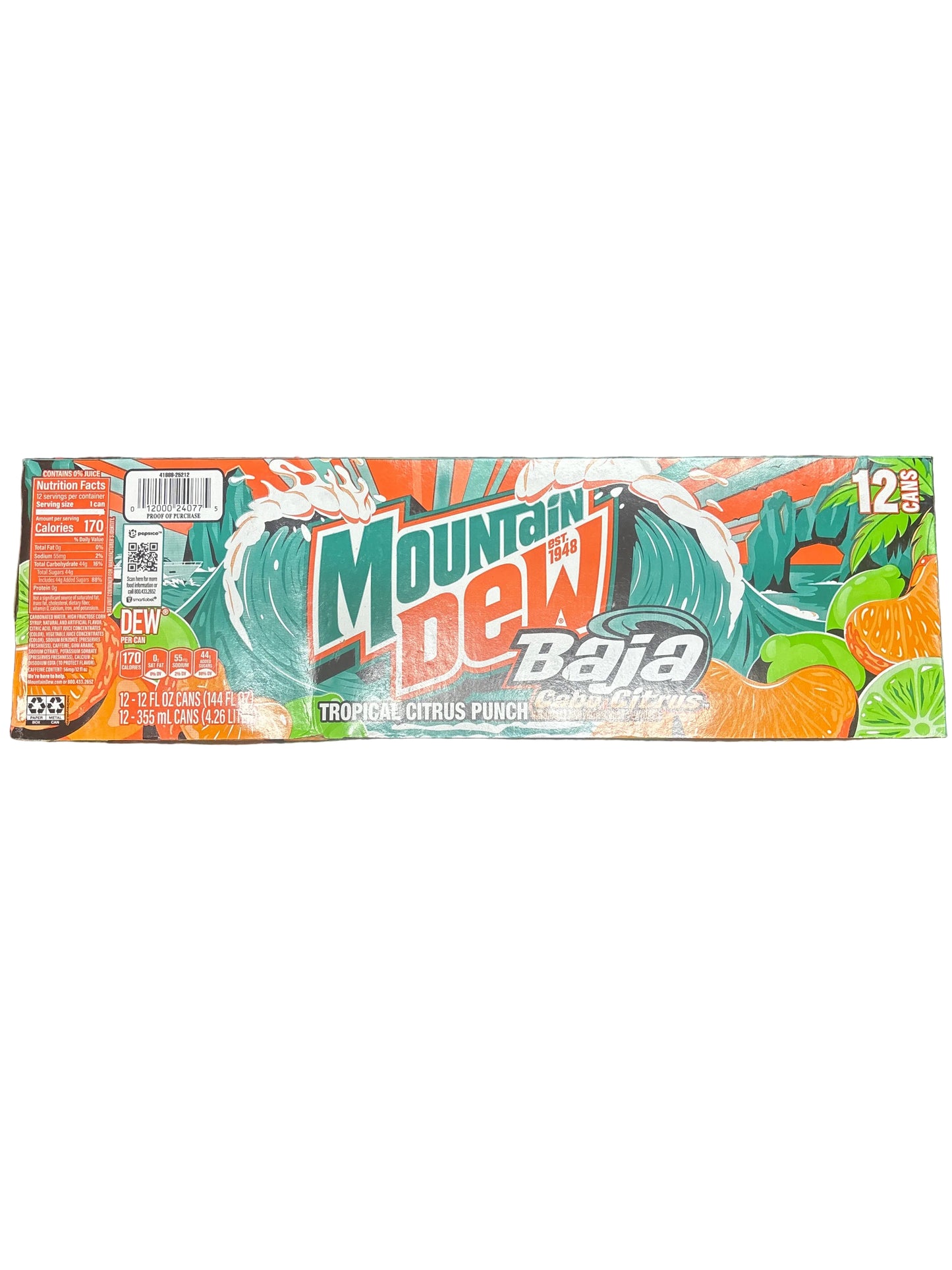 US MTN Dew Baja Cabo Tropical Citrus Punch 355ml