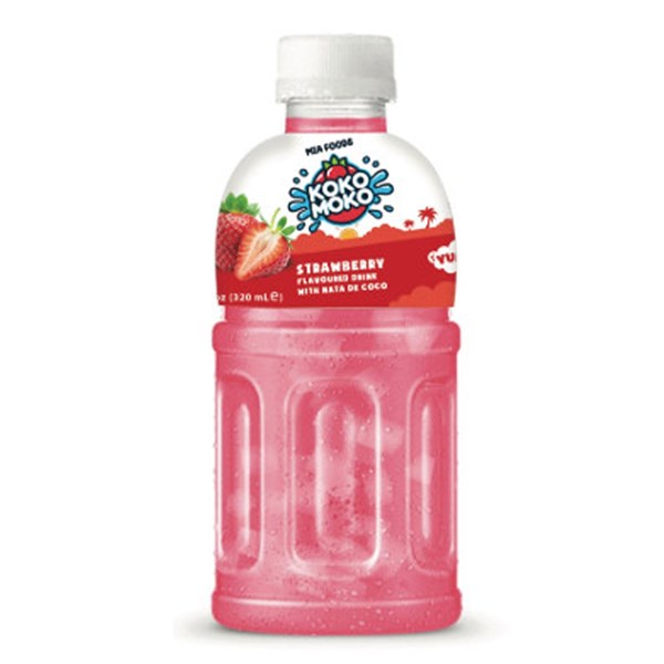 Koko Moko Strawberry with Coconut Chunks 320ml - Tom's Confectionery Warehouse