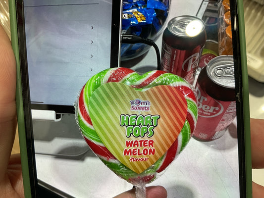 Tom's Sweets - Flavoured heart pop - Watermelon