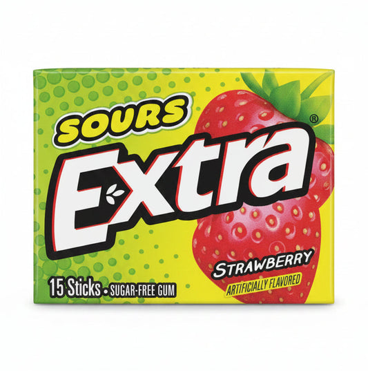 Extra Sours Strawberry Sugar Free Chewing Gum 15 Stick