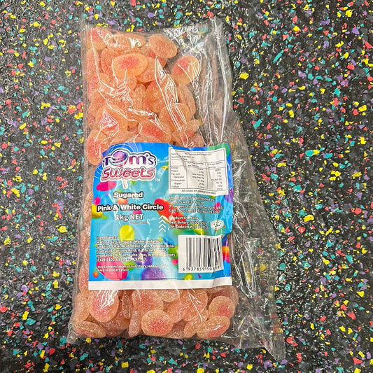 Tom's Sweets Sugared Pink & White Circle 1kg
