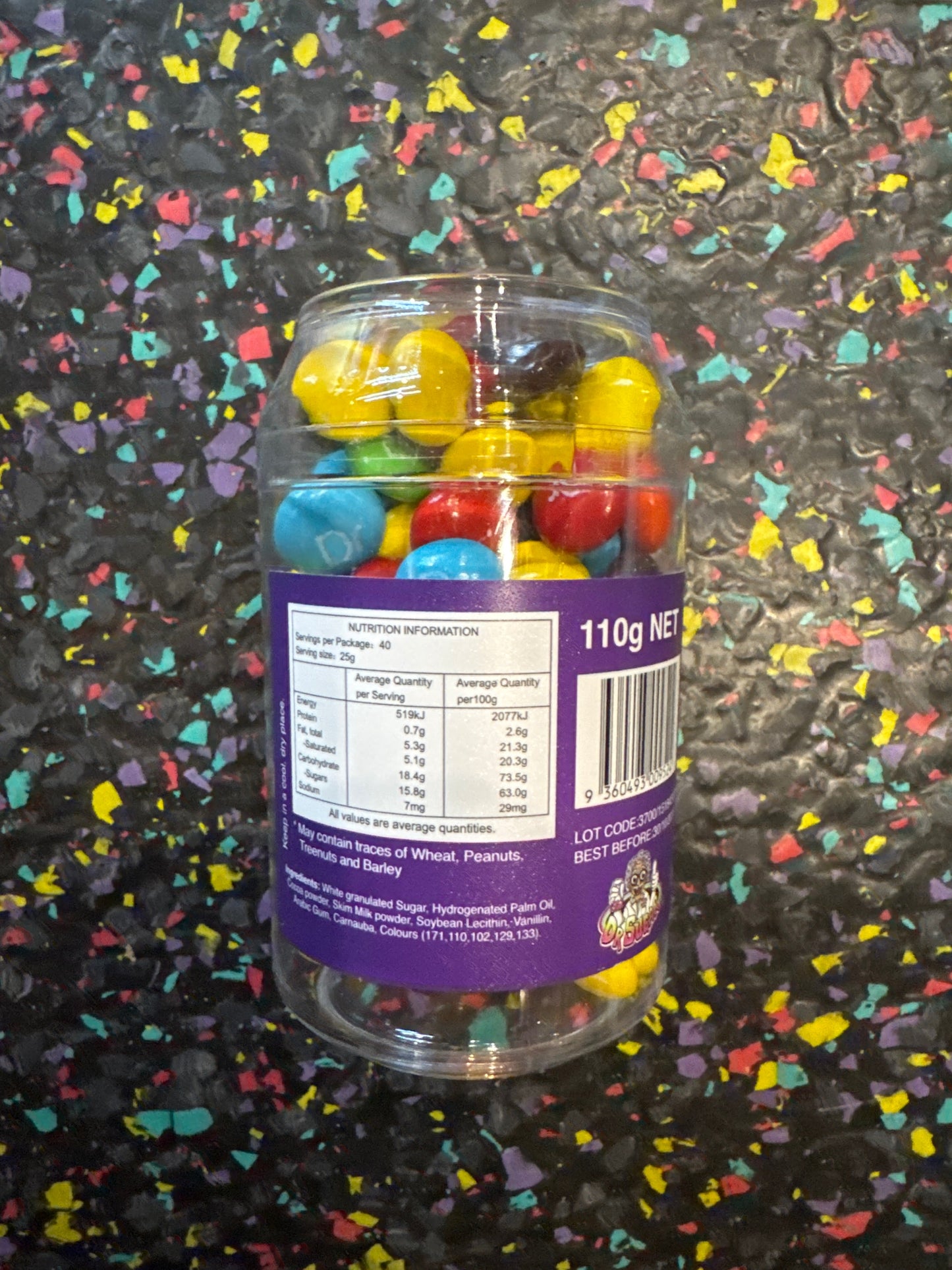 110g CHOCOLATE BEANS BUTTON-CAN