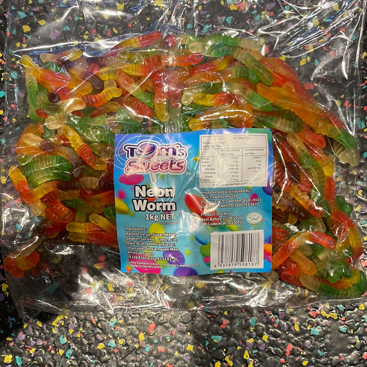 Tom's Sweets Neon Worm 1kg