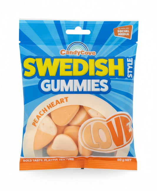 CandyCove Swedish Gummies Peach Heart 80g