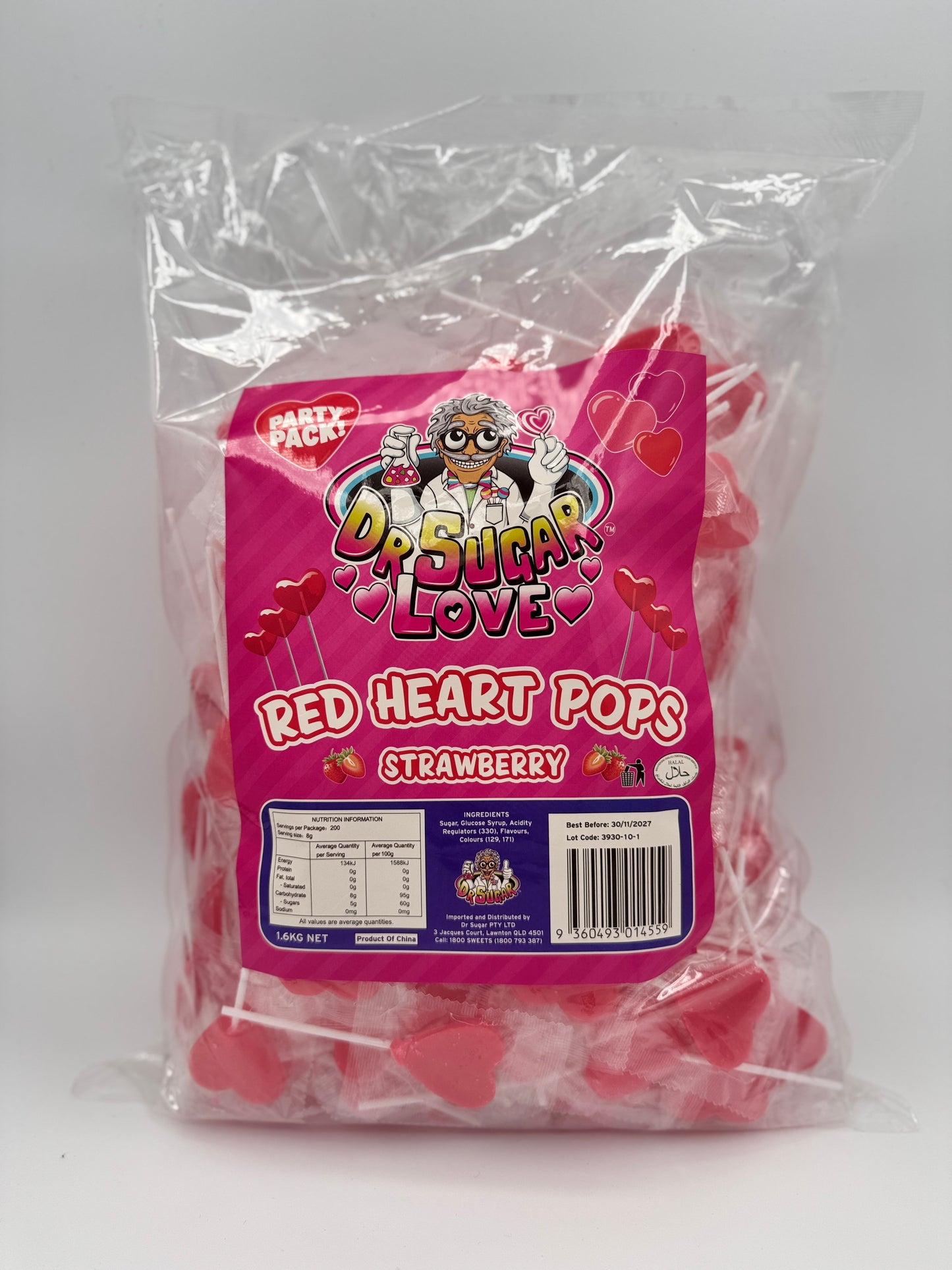 Red Heart Pops Strawberry 1.6kg