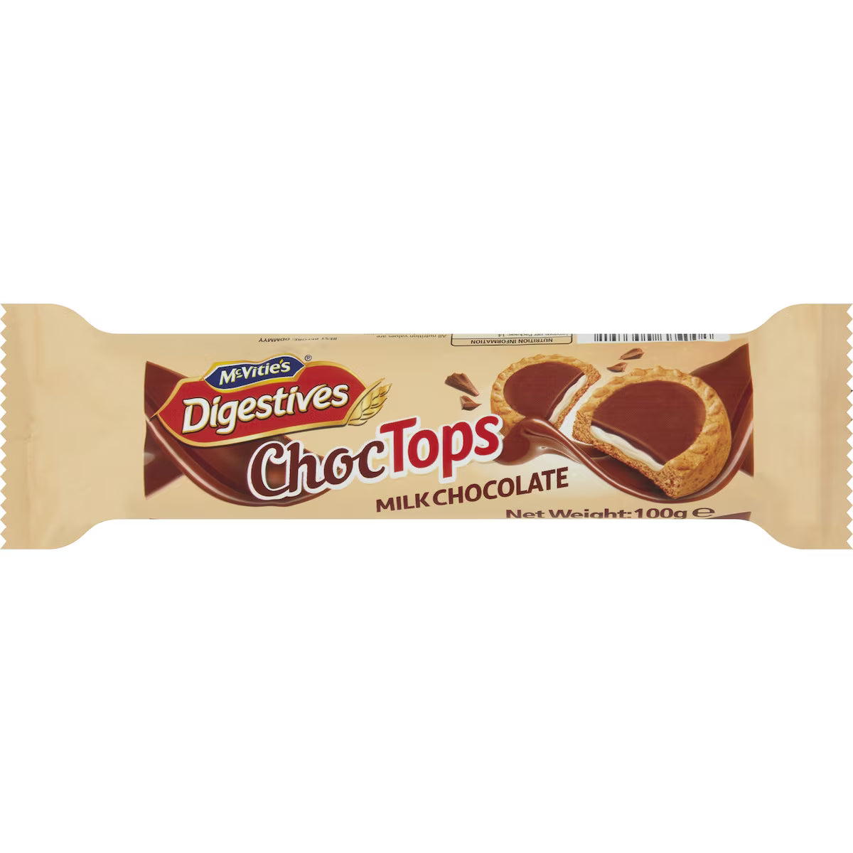 McVitie's Digestives Choc Tops Milk Chocolate 100g