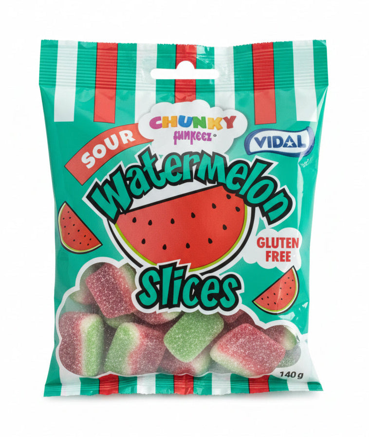 Vidal Sour Watermelon Slices 140g - Tom's Confectionery Warehouse