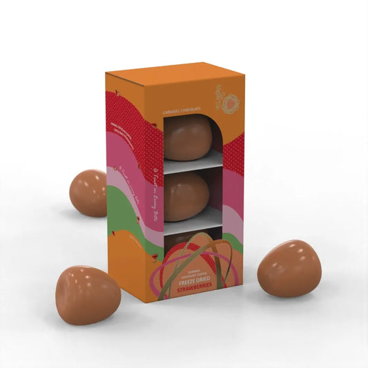 Freeze Dried Strawberries - Caramel Chocolate Coated 60g