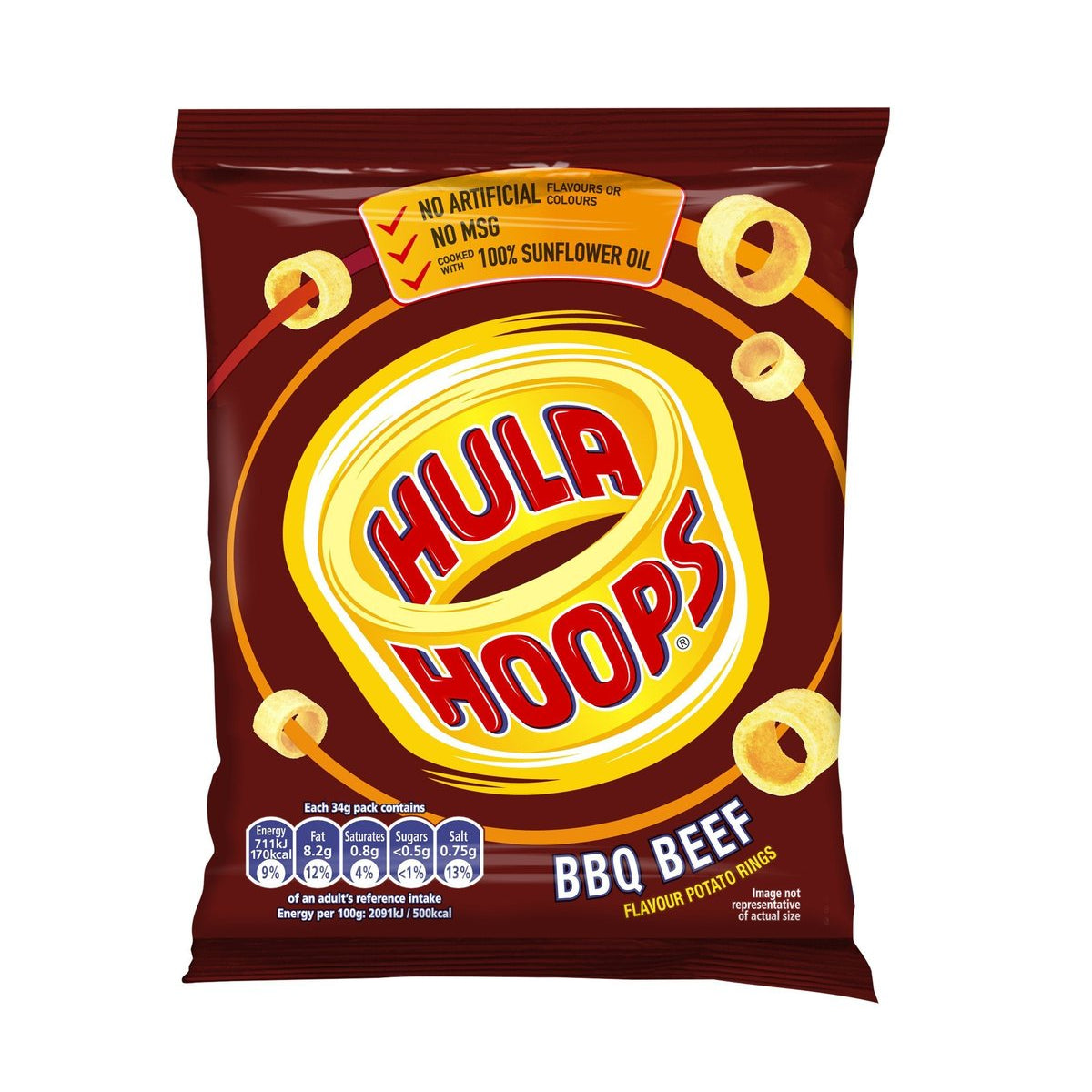 Hula Hoops BBQ Beef Chips 34g