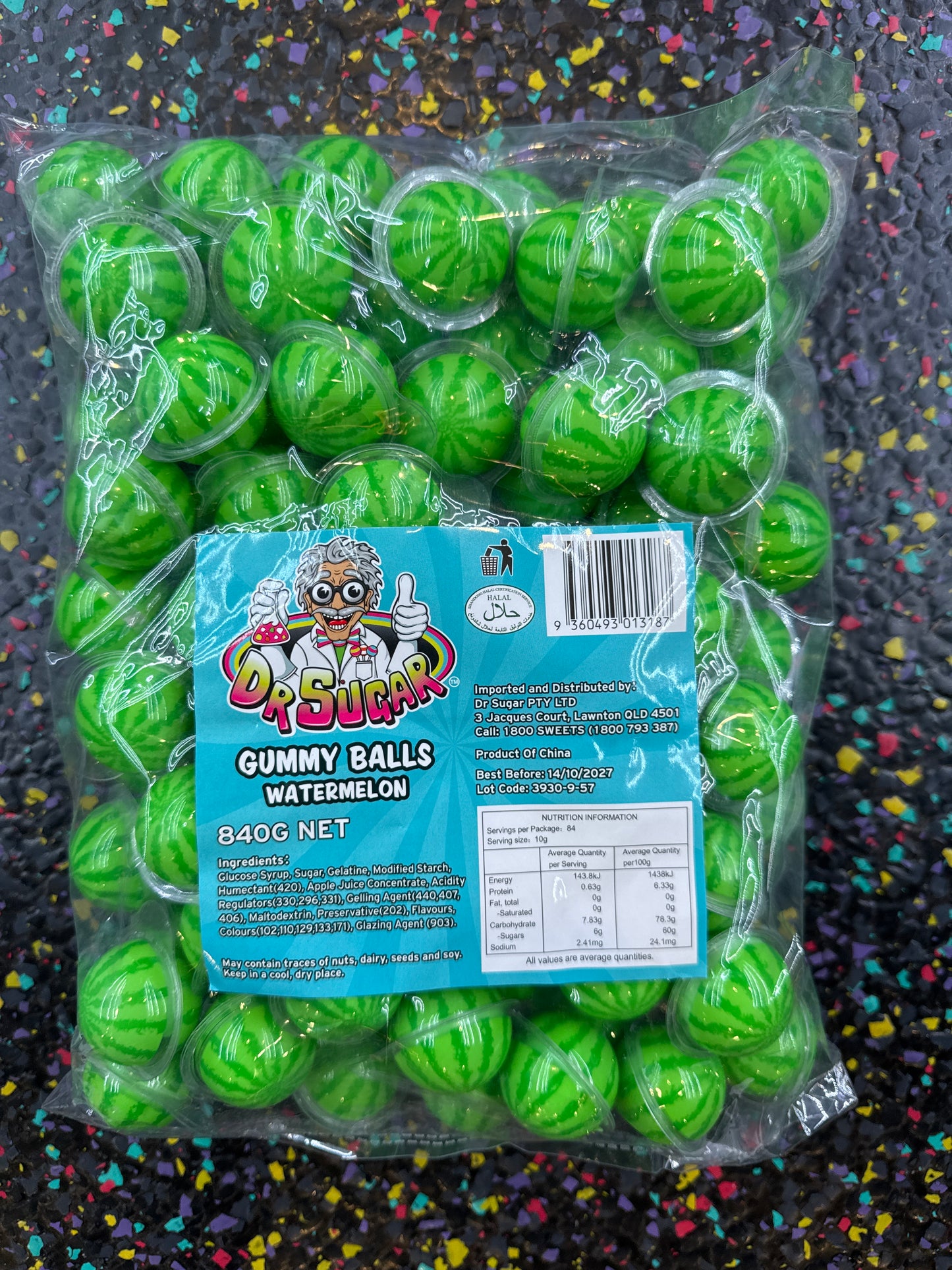 Dr Sugar - Watermelon Gummy Balls 840g