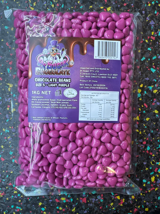 Dr Sugar - Light Purple Chocolate Heart 1kg