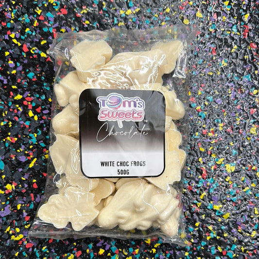 Tom’s Sweets white choc frogs 500g