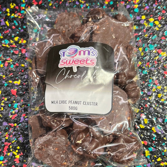 Tom’s Sweets Milk Choc Peanut Clusters 500g