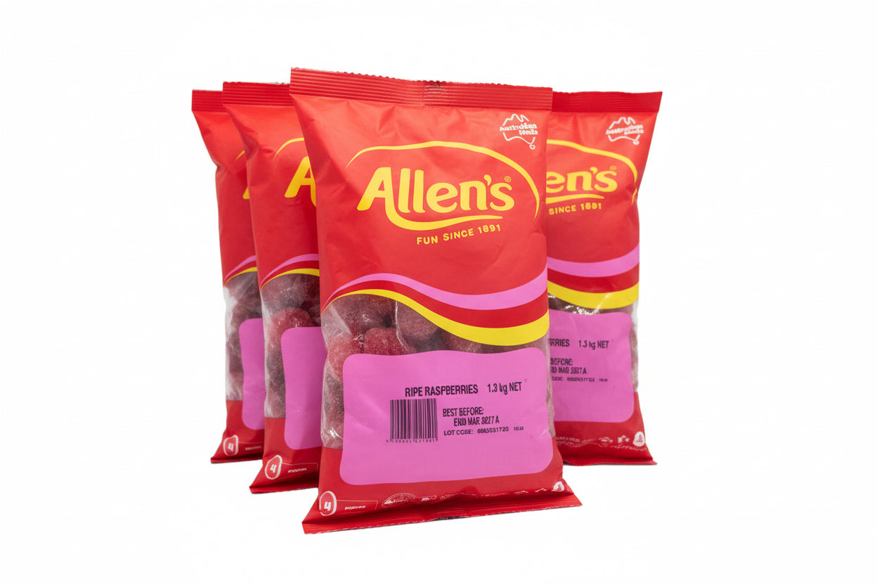 Allen's Ripe Raspberries 1.3kg - Tom's Confectionery Warehouse