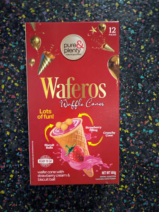 Pure & Plenty Waffle  Cone Strawberry 144g