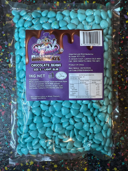 Dr Sugar Light Blue  Chocolate Heart 1kg