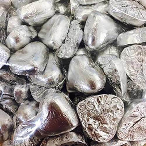 Lolliland Silver Chocolate Hearts 500g