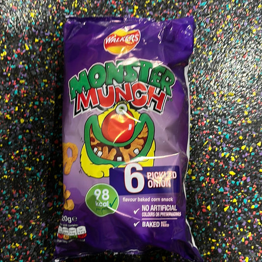 Walkers Munster Munch Pickled Onion 6x20g