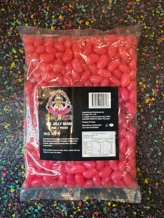 Dr Sugar - Big Jelly Beans Pink - Peach Flavoured 1kg
