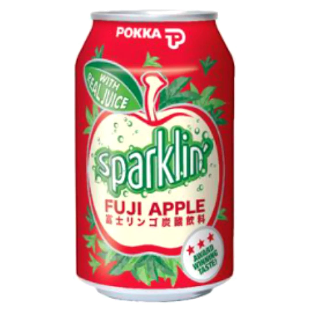 POKKA CAN Fuji Apple Sparkling 325ml - Tom's Confectionery Warehouse