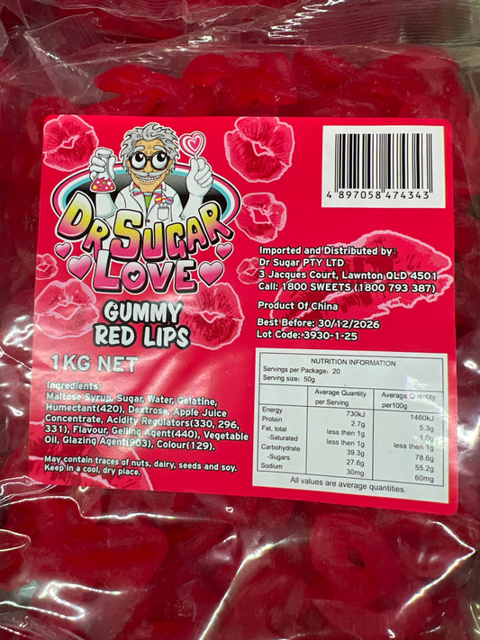 Dr sugar Gummy Red Lips 1kg