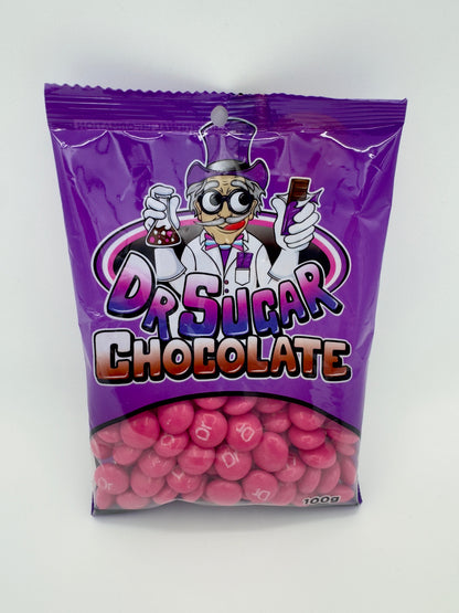 Dr Sugar 100g Pink Chocolate Beans Buttons