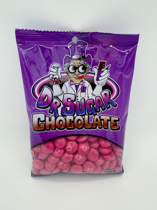Dr Sugar 100g Pink Chocolate Beans Buttons