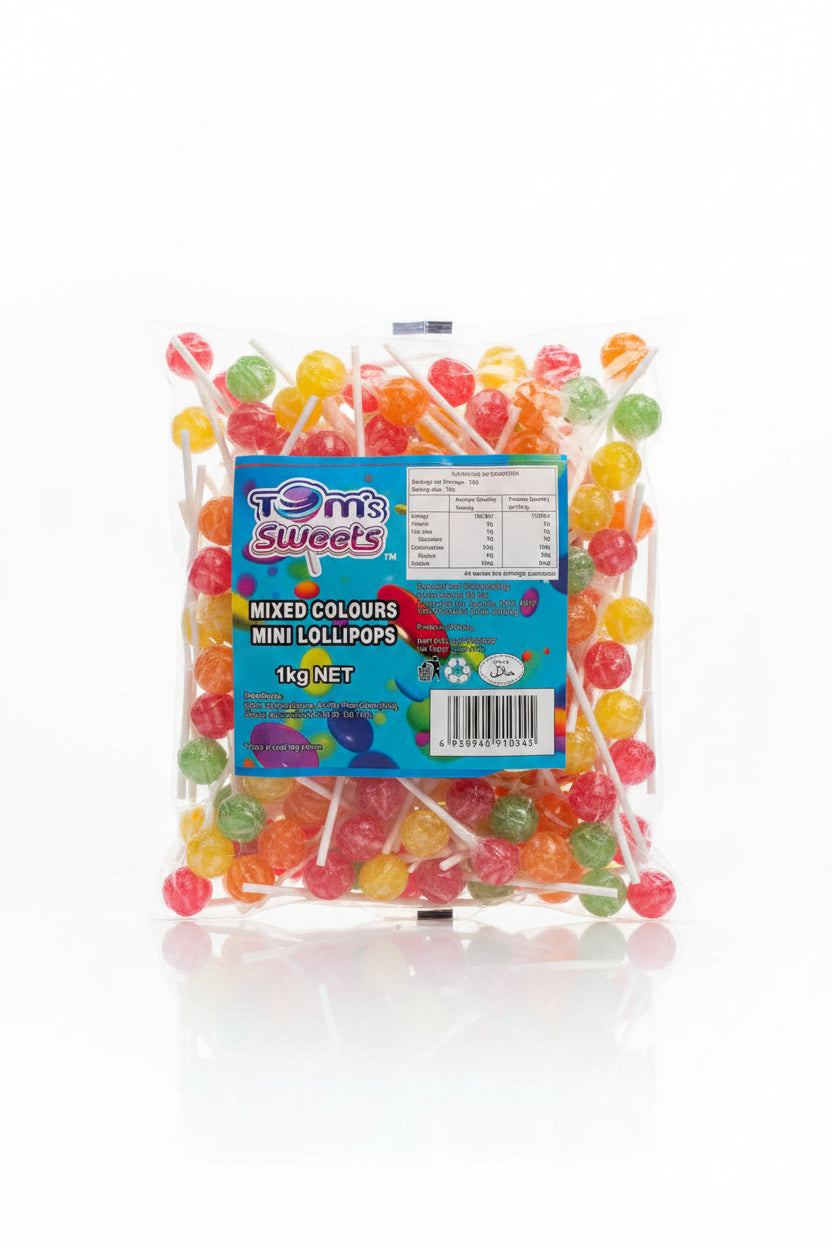 Tom's Sweets - Mixed Colours Mini Lollipops  1kg