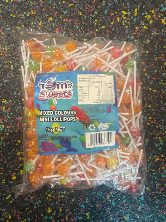 Tom's Sweets - Mixed Colours Mini Lollipops  1kg