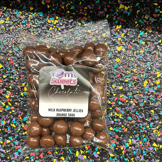 Tom’s Sweets milk, raspberry, jellies, orange 500g