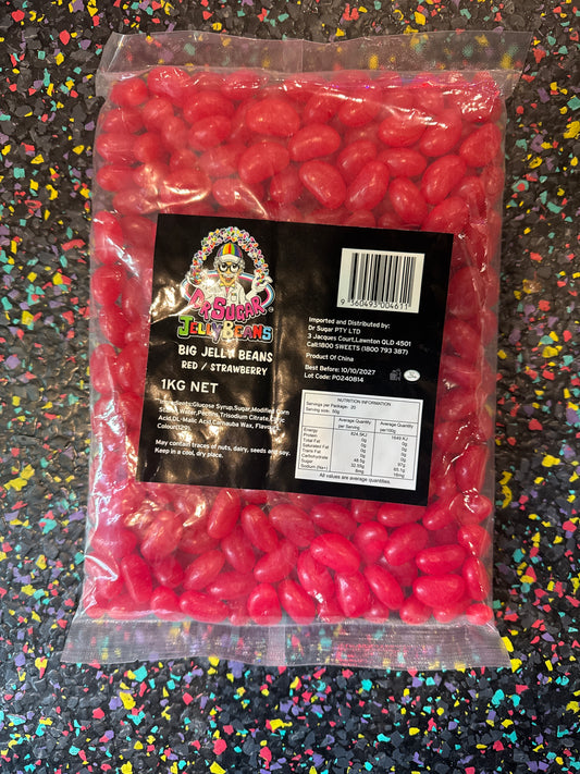 Big Jelly Beans Strawberry & Red 1k