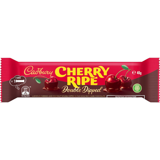 Cadbury Cherry Ripe Double Dipped Dark Chocolate Bar 40g