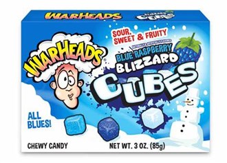 Warheads - Blue Raspberry cubes movie box 85g