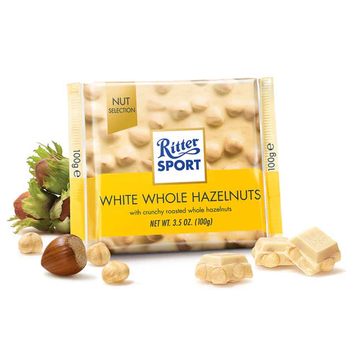 Ritter Sport White Whole Hazelnuts 100g - Tom's Confectionery Warehouse