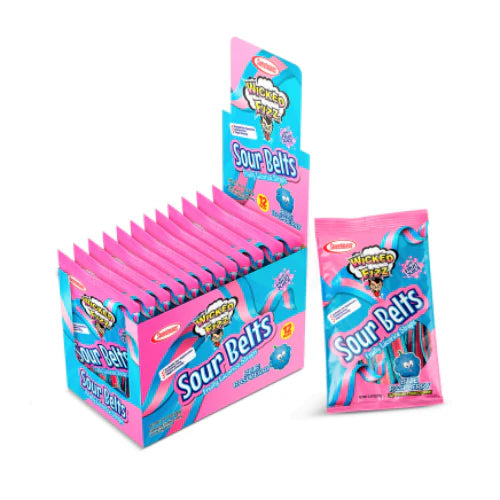 Wicked Fizz Blue Raspberry Sour Belts - 70g