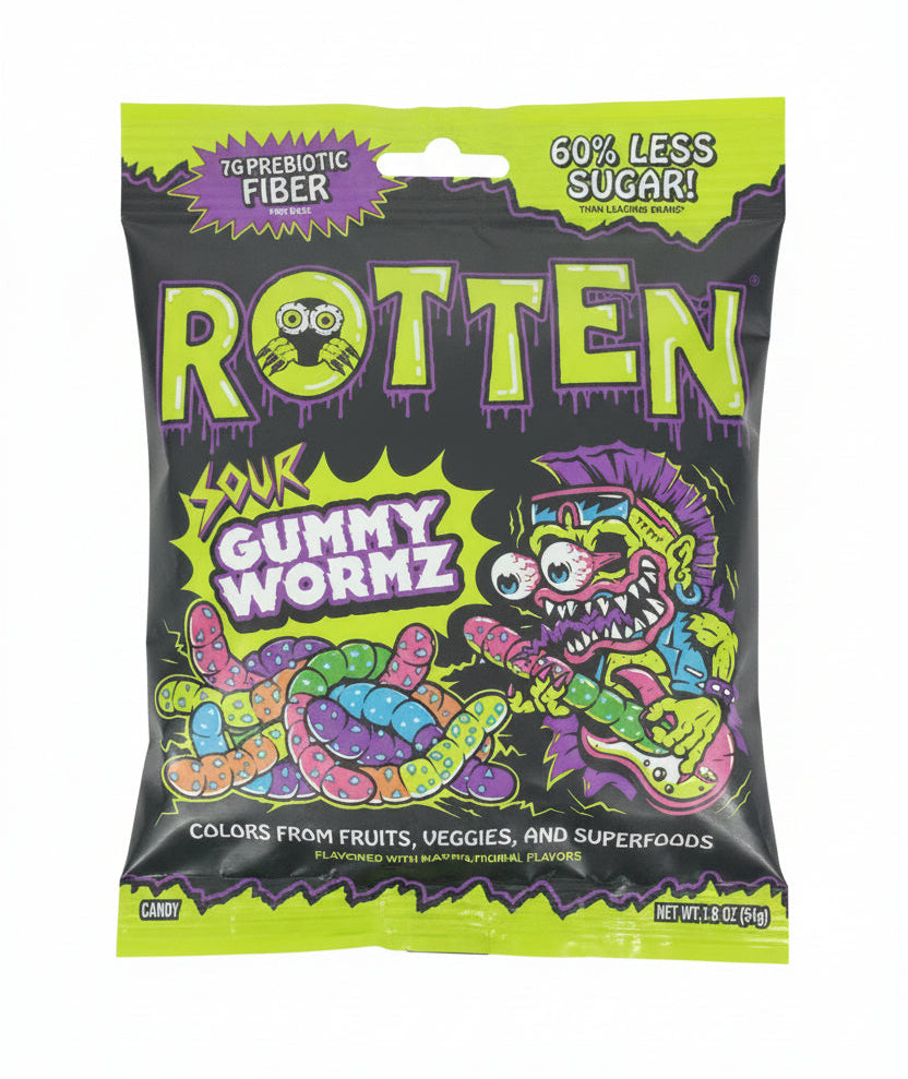 Rotten Sour Gummy Worms 51g