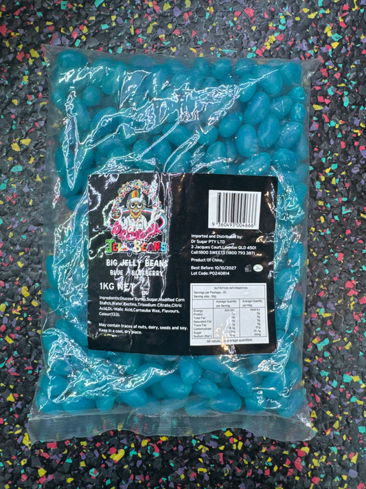 DR Sugar - Big Jelly Beans Blue - Blueberry Flavoured 1kg