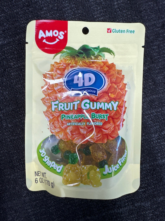 AMOS 4D Fruit Gummy Pineapple Burst 170g
