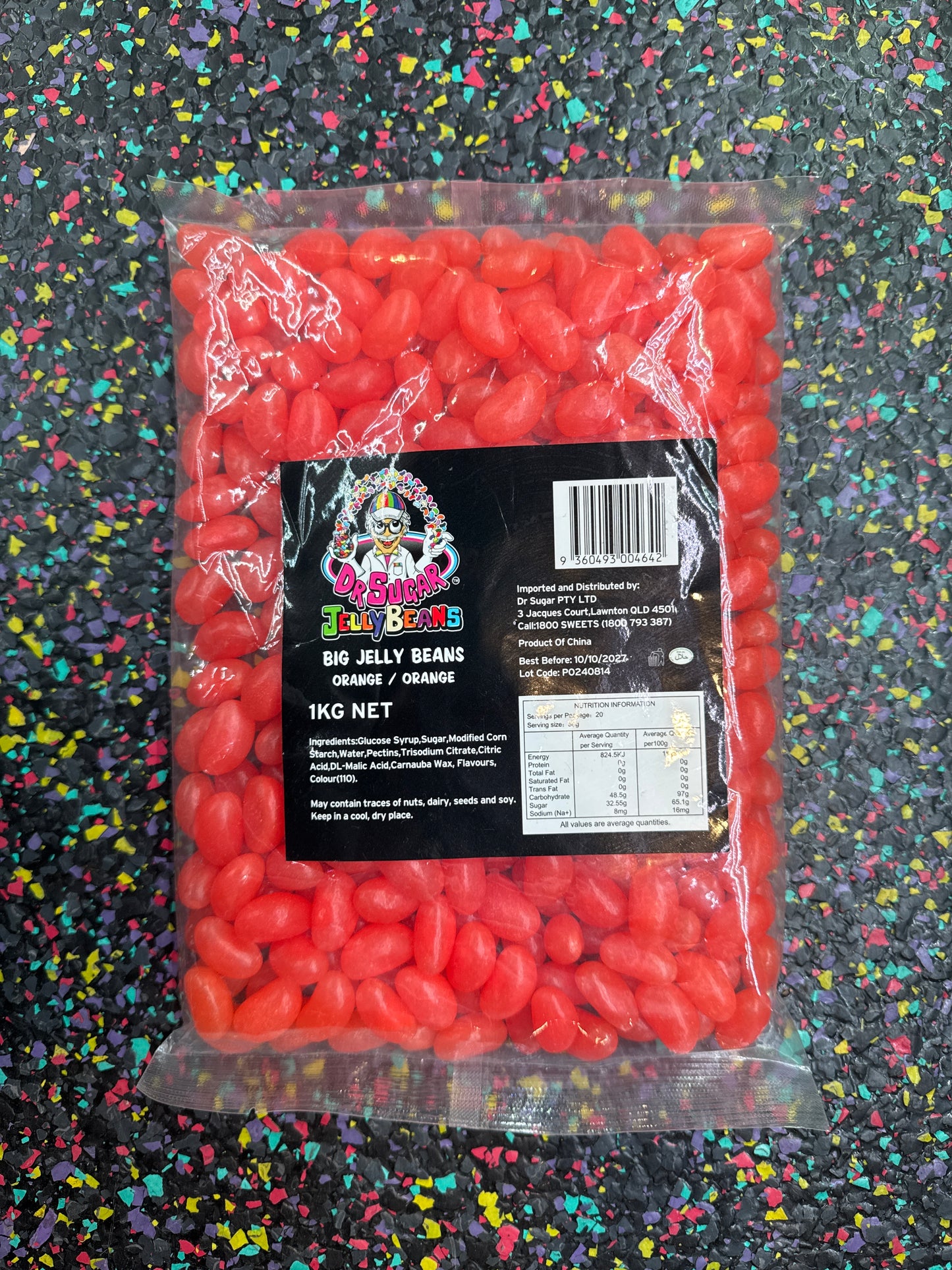 Dr Sugar - Big Jelly Beans Orange - Orange Flavoured 1kg