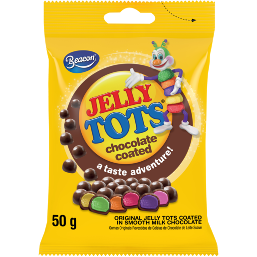 Beacon Jelly Tots - CHOCOLATE coated 50g