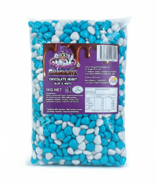 Dr Sugar Chocolate Heart Blue & White 1kg