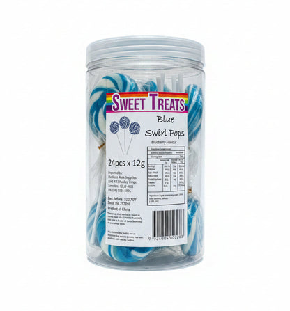 Sweet Treats Blueberry Swirly Pops 24pc