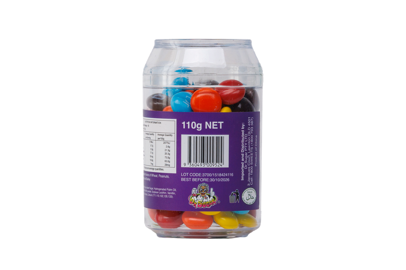 110g CHOCOLATE BEANS BUTTON-CAN