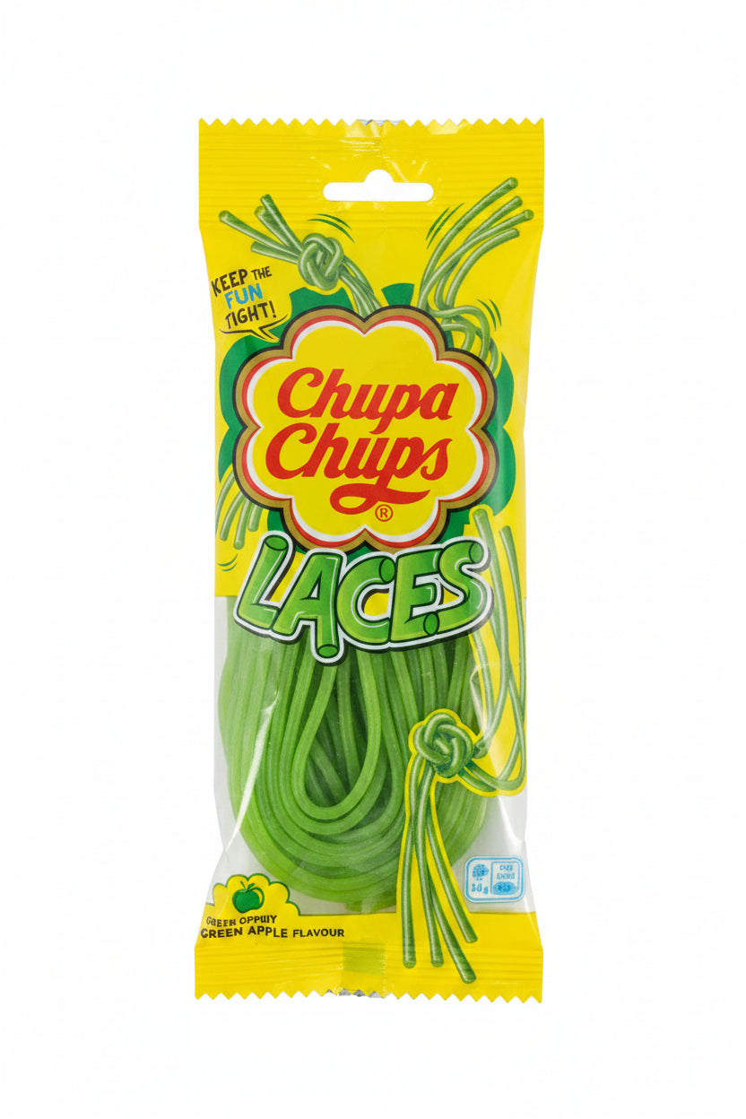 UK Chupa Chups Laces Strips Apple 90g