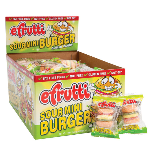 efrutti Individually Wrapped Gummi Mini Sour Burger 0.32oz - Tom's Confectionery Warehouse
