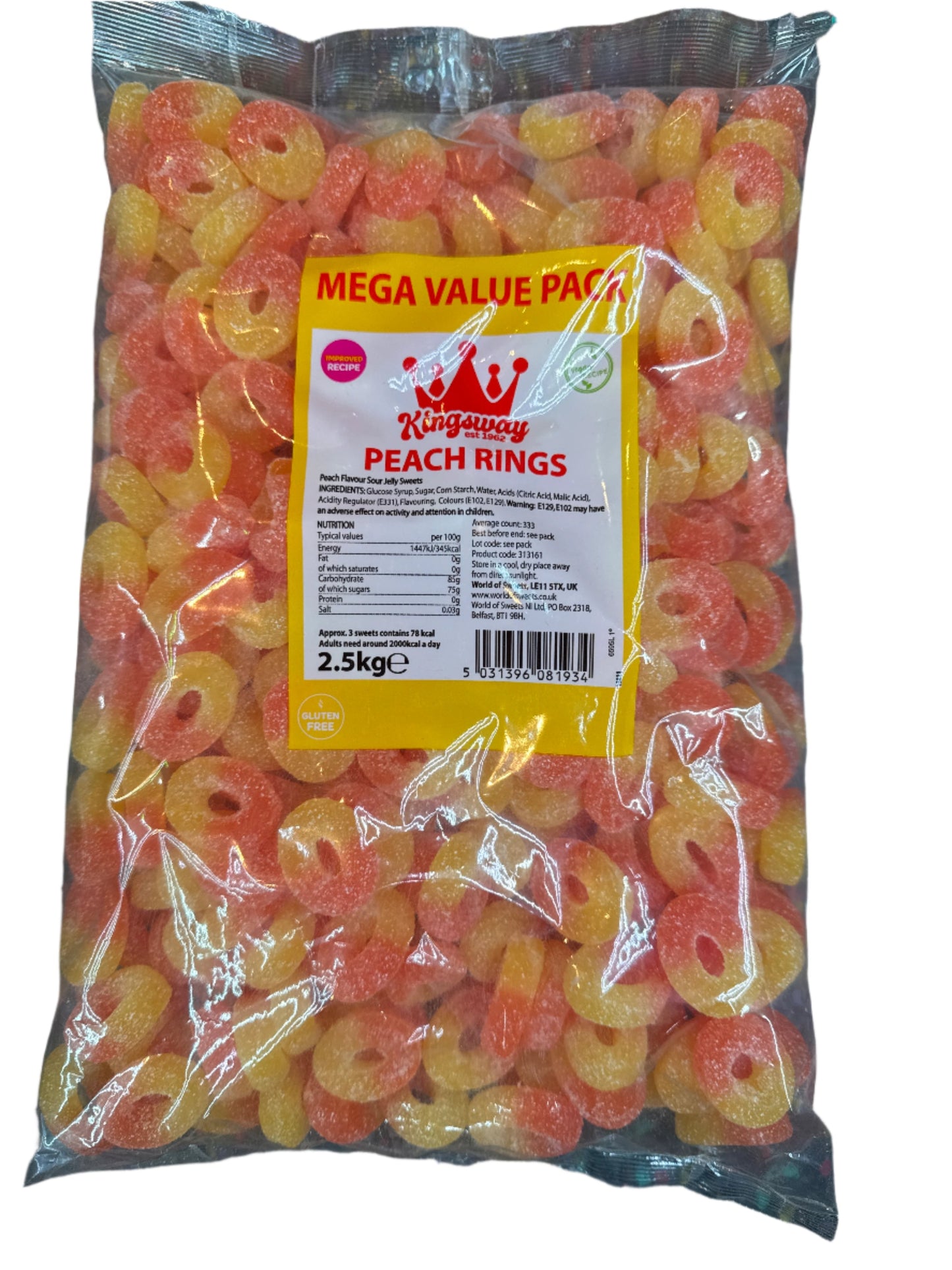 Kingsway Peach Rings 2.5kg
