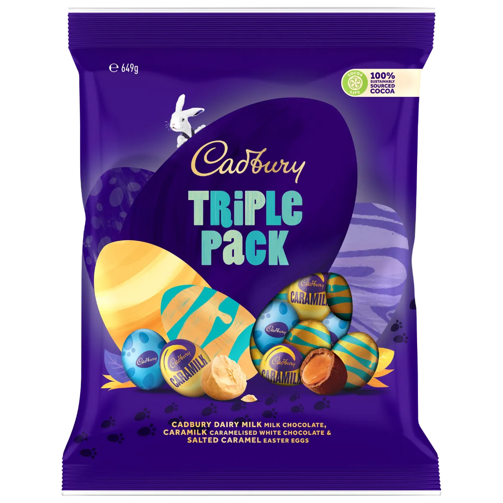 649g Cadbury Triple Pack egg bag